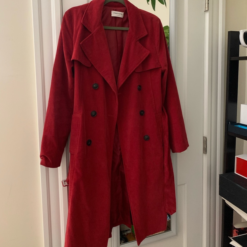 Pinkyotto curduroy trench coat